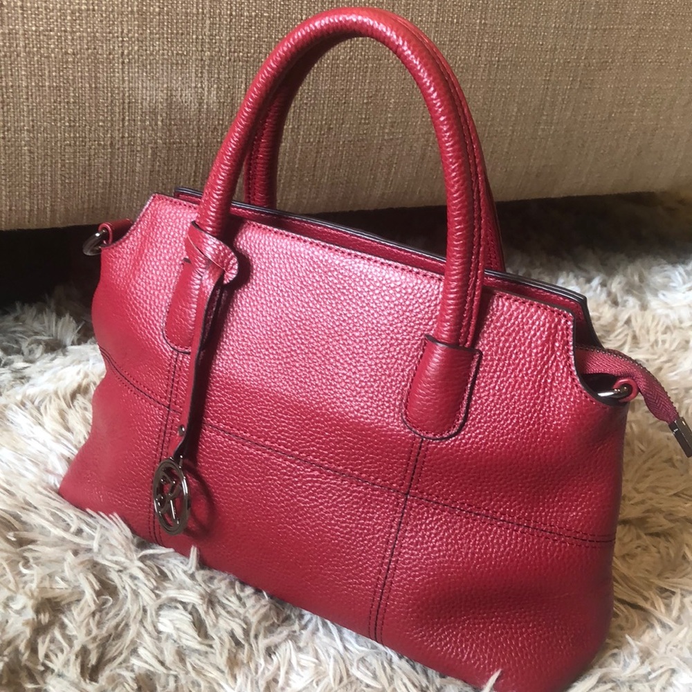 Kattee Genuine Leather Satchel Red
